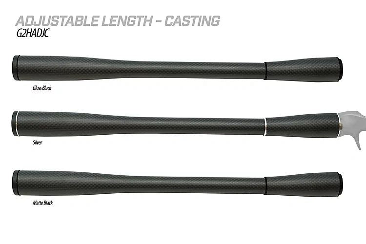 G2 Carbon Full Length Adjustable Handle Grip Kit for Casting Seat - Matte 3K/Matte Black Trim