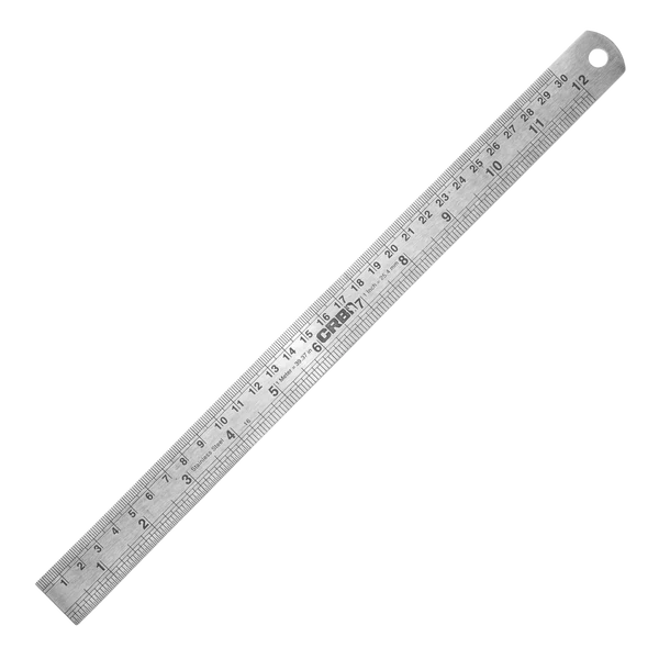 CRB Stainless Steel Ruler – 12" / 30cm