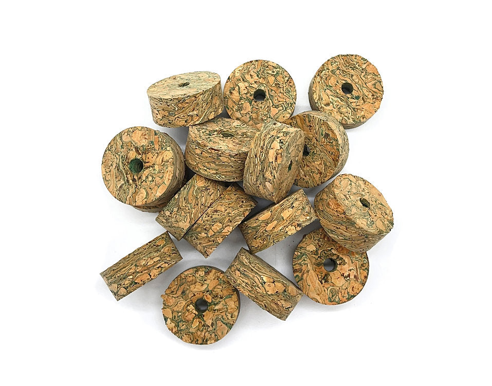 Premium Burl Cork Rings - Green (10 piece pack)